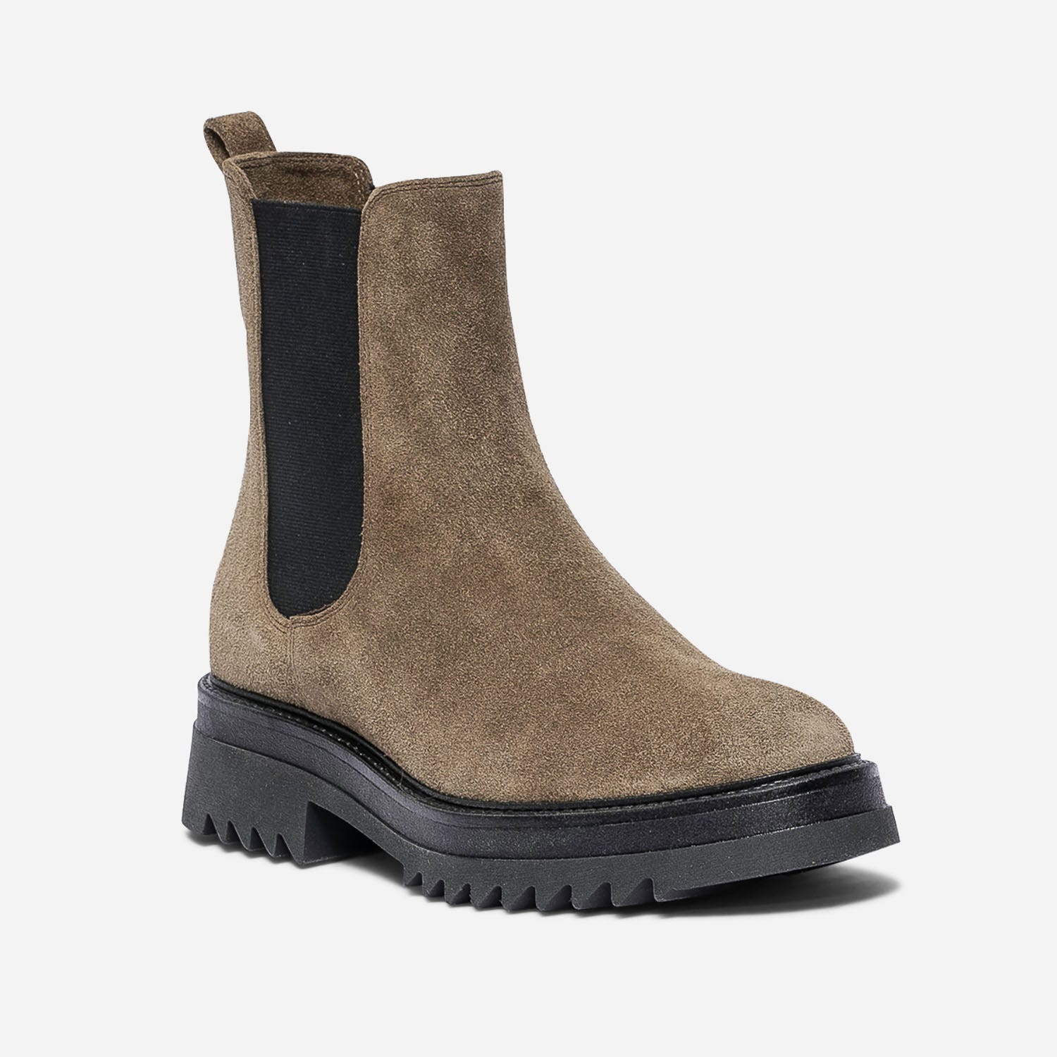 Chelsea boots TEXTO beige en cuir velours