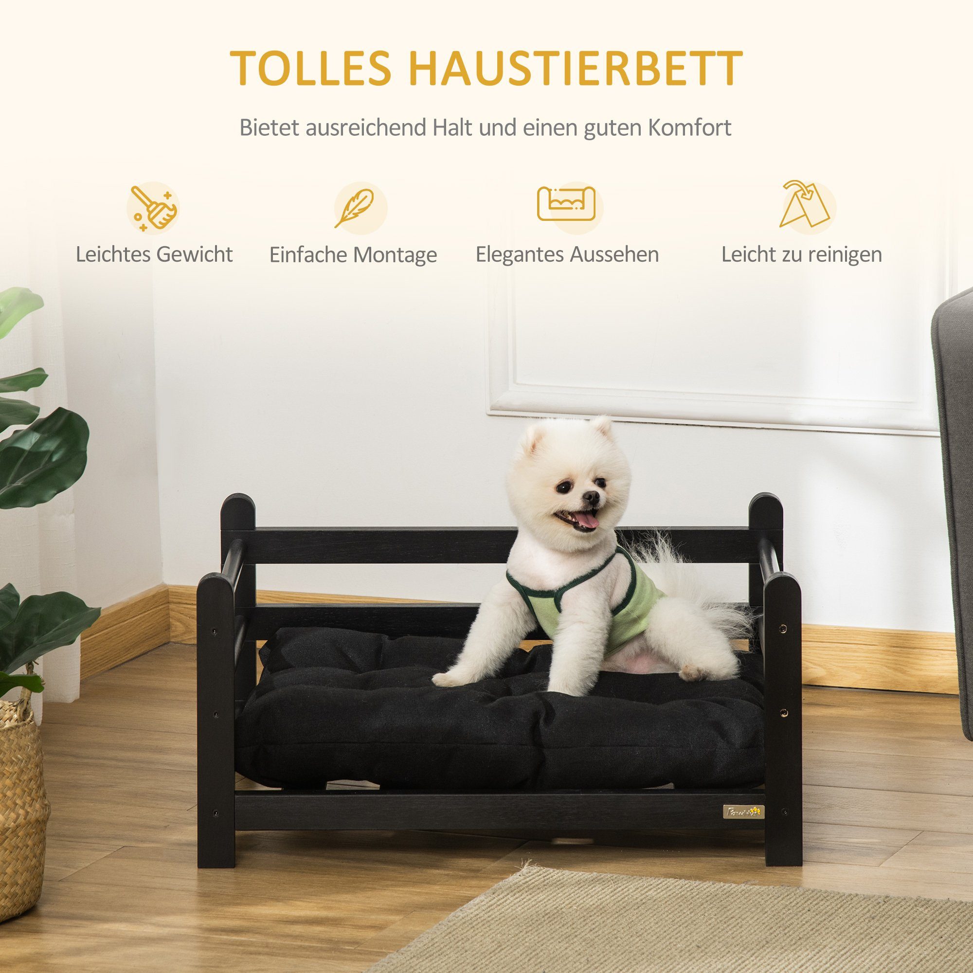 PawHut Tierbett Hundebett mit Kissen