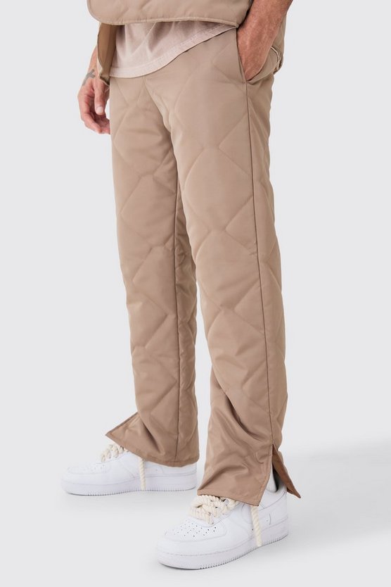 Gesteppte Hose mit geradem Bein