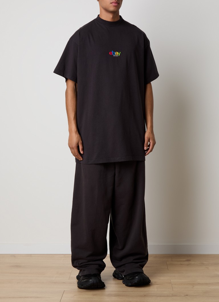 Balenciaga Wide fit jogging trousers with logo and side pockets