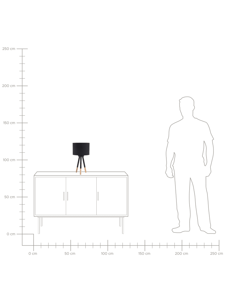 Beliani 2er-Set Tischleuchten TOBOL in Schwarz/Heller Holzfarbton günstig kaufen onesize