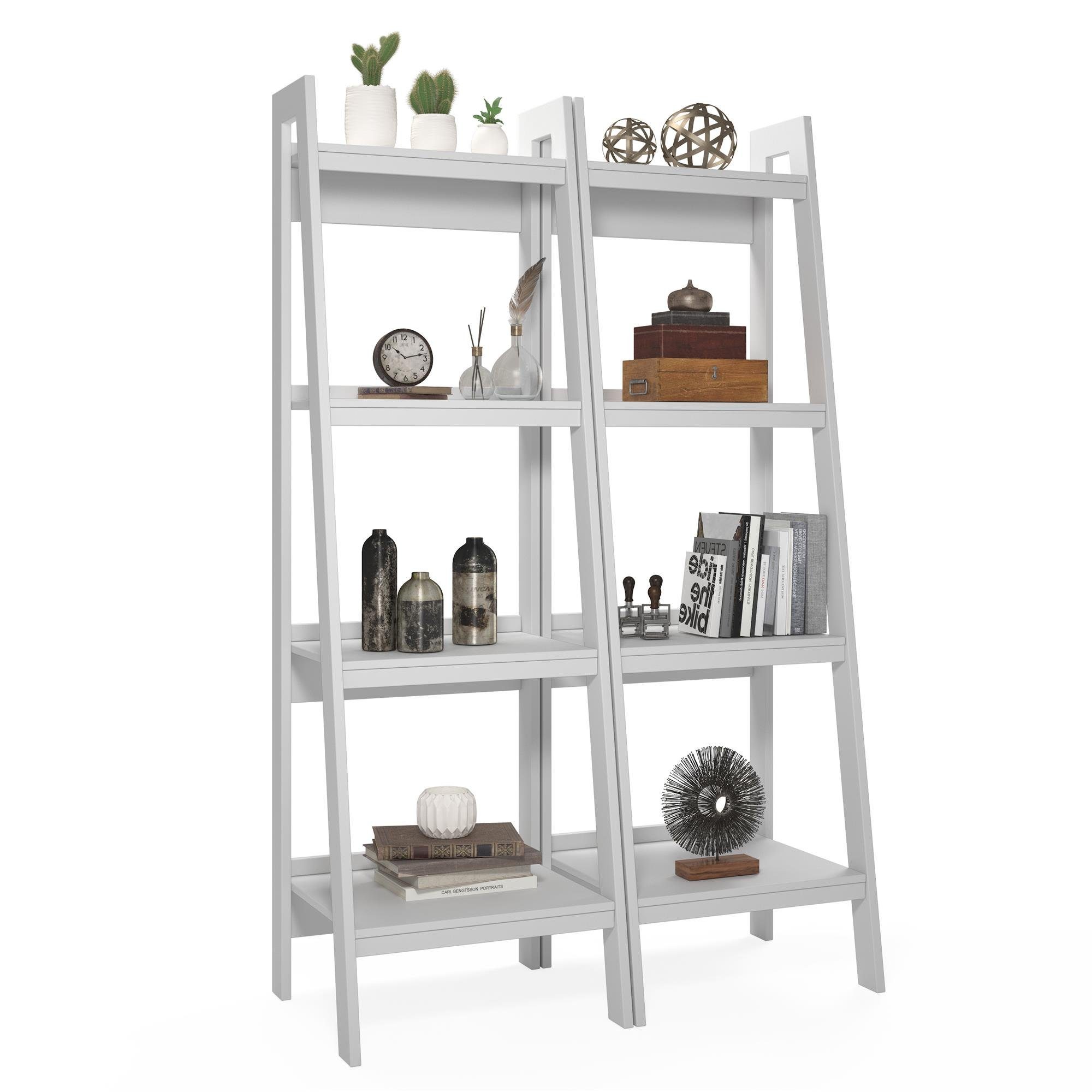 loft24 Leiterregal Lawrence, Set 2-tlg., Bücherregal, 8 Fächer, Höhe 152 cm