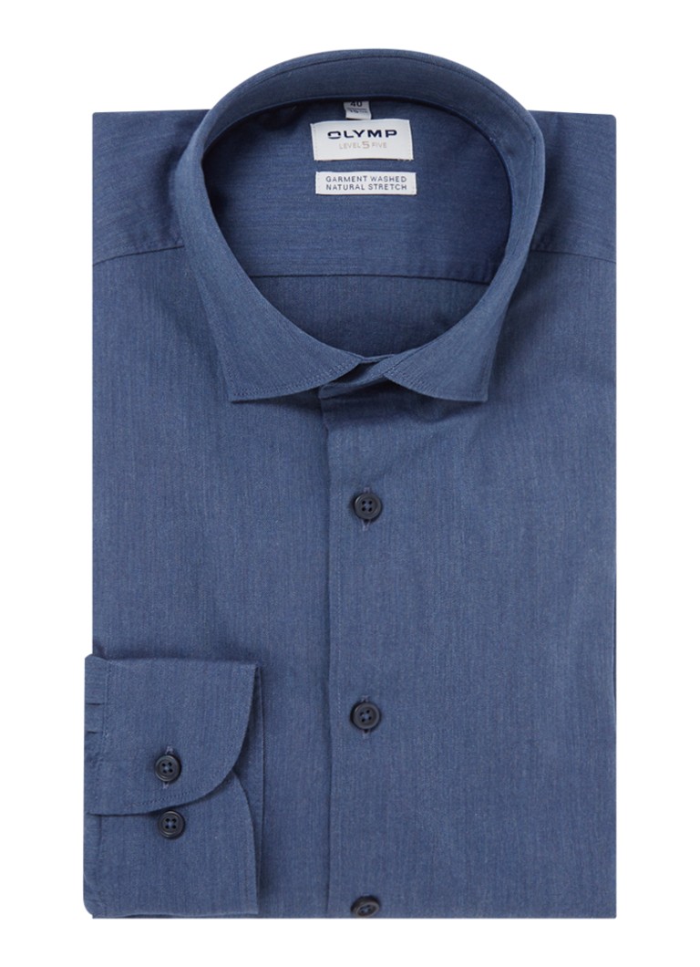 Košile Olymp Level Five slim fit s melanžovým vzorem