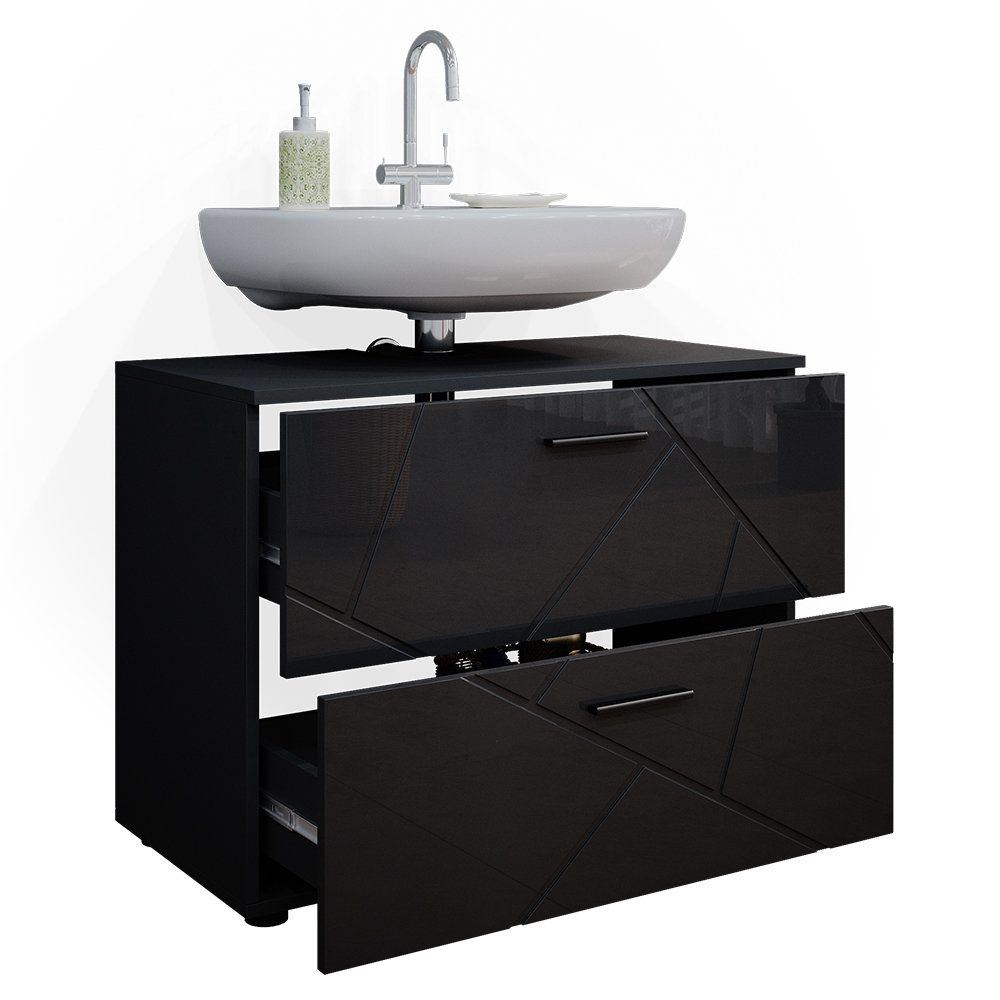 Vicco Unterschrank Waschtischunterschrank 80 cm IRMA Anthrazit Hochglanz