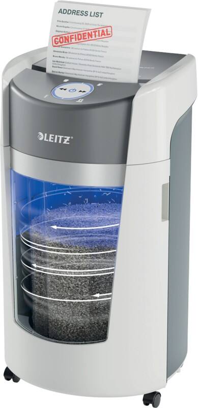 Leitz IQ OptiMax Office Aktenvernichter 8360 11 Blatt Mikroschnitt Sicherheitsstufe P-5 35 L Rotierende Behältertechnologie