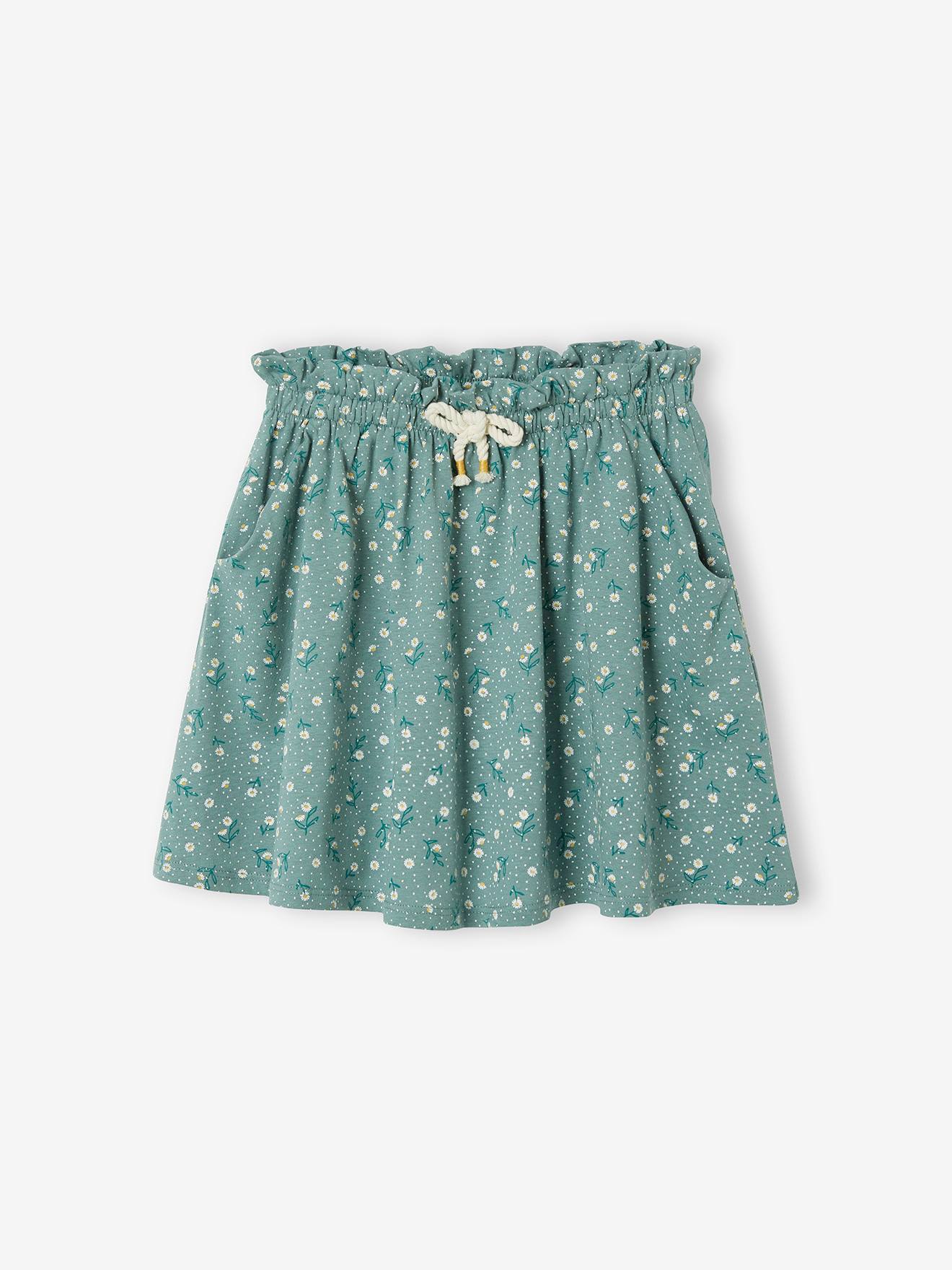 Jupe tournante imprimée Basics fille rose poudré