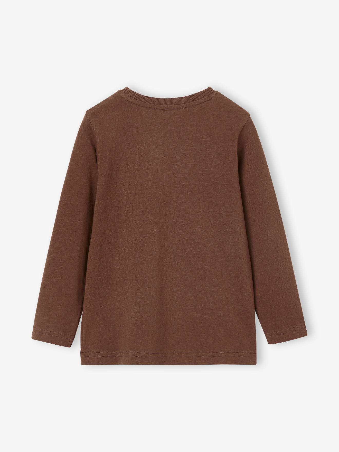 T-shirt couleur Basics personnalisable garçon manches longues ecru
