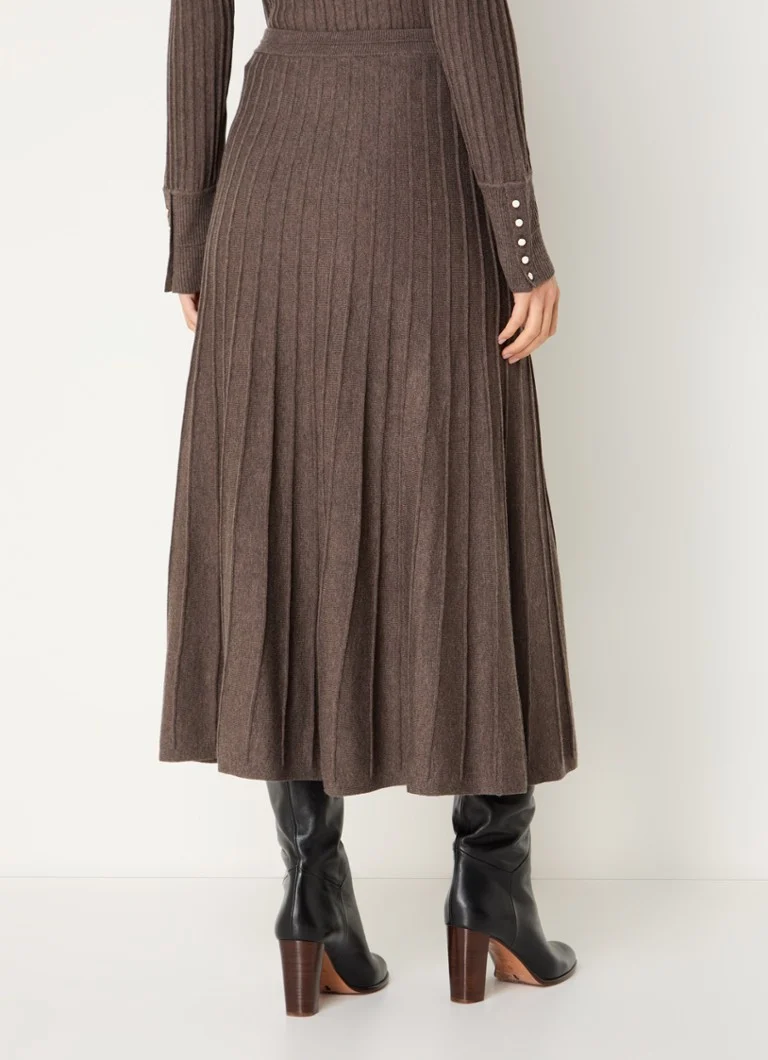 ba&sh Jada rib-knit midi skirt in wool blend