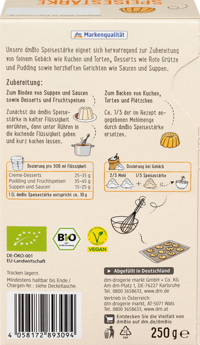 Speisestärke, reine Maisstärke, 250 g