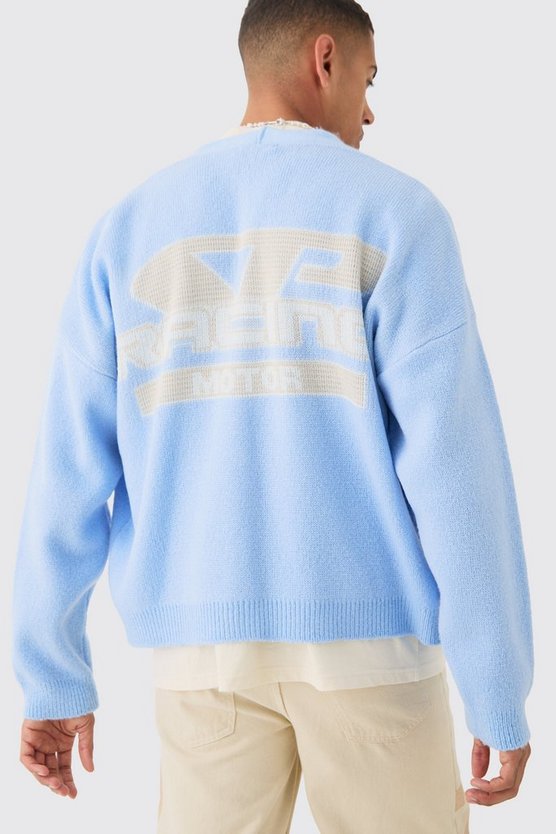 Kastiger Oversize Moto Strick-Cardigan