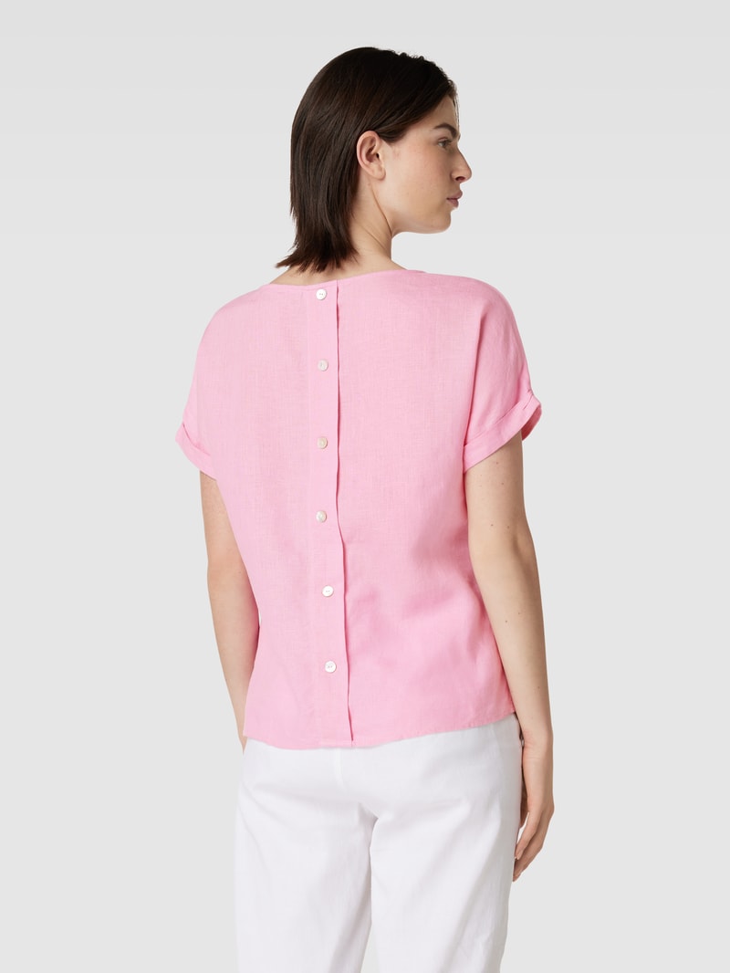 Leinenbluse mit U-Boot-Ausschnitt in pink