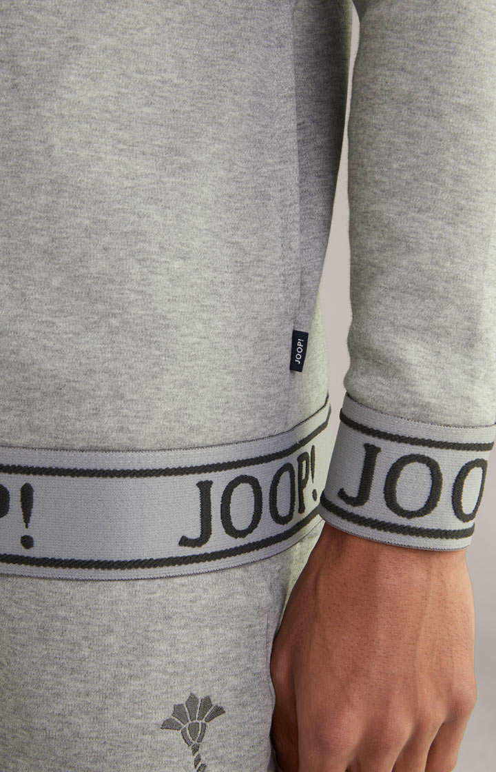 Sweatjacke in Hellgrau meliert