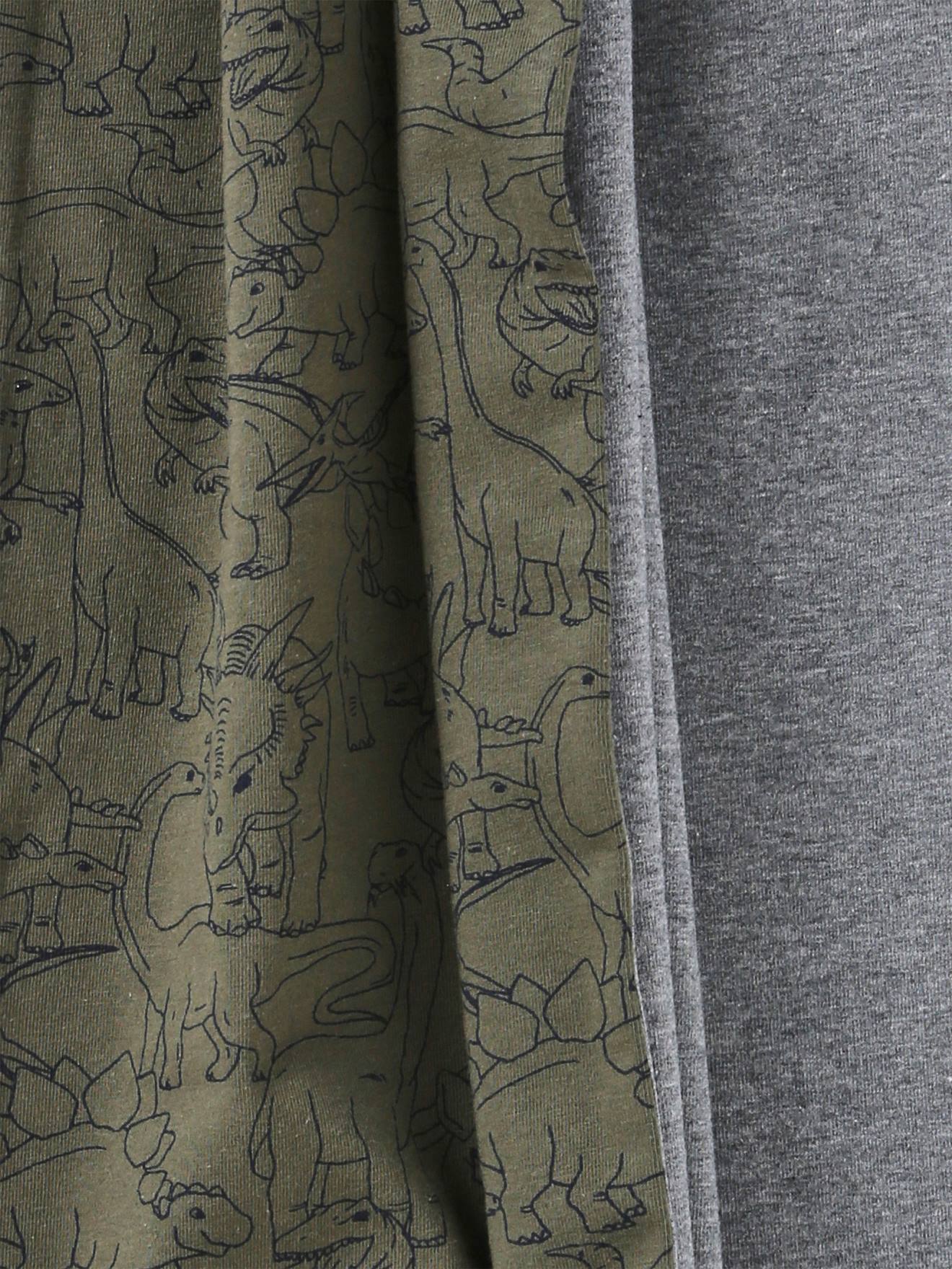 Snood réversible garçon dino/chiné kaki