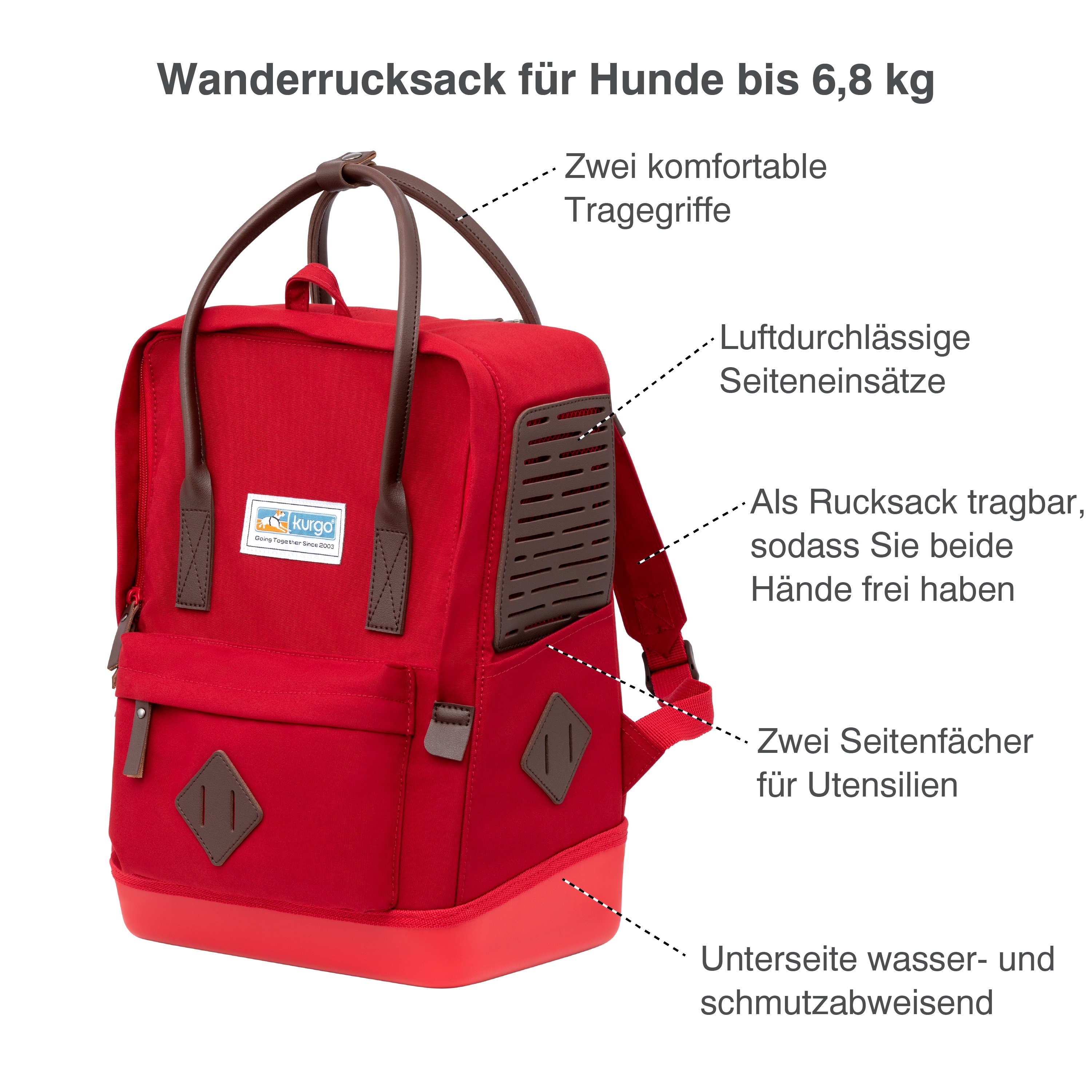 Kurgo Tragetaschen Kurgo Hunderucksack Nomad