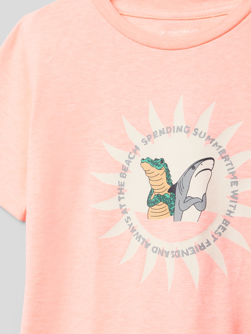 T-Shirt mit Motiv-Print in apricot