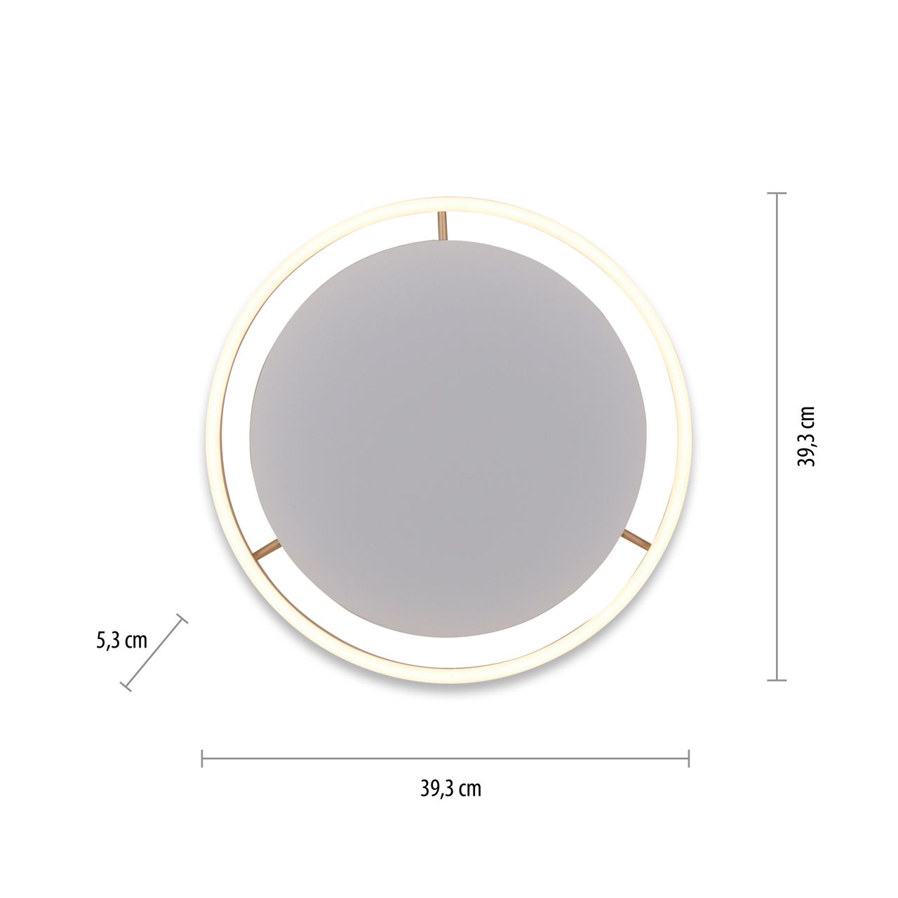 JUST LIGHT LeuchtenDirekt LED Deckenleuchte RITUS, rund, 3-Stufen Dimmer, 3000Kelvin,  Innenleuchte, IP20