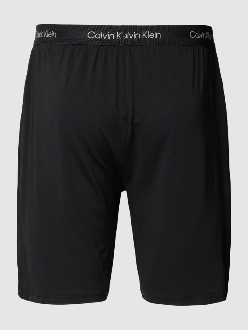 Pyjama-Shorts mit Label-Details in schwarz