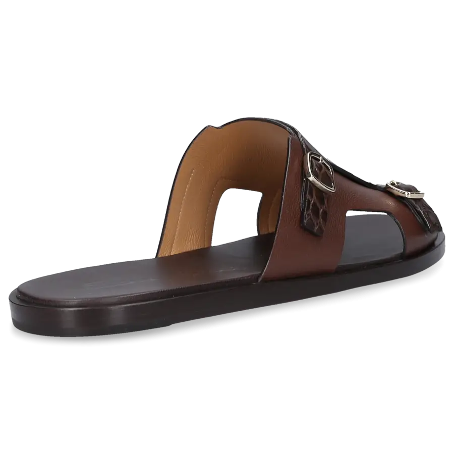 Santoni - Sandalen 16723 Krokodilleder - braun