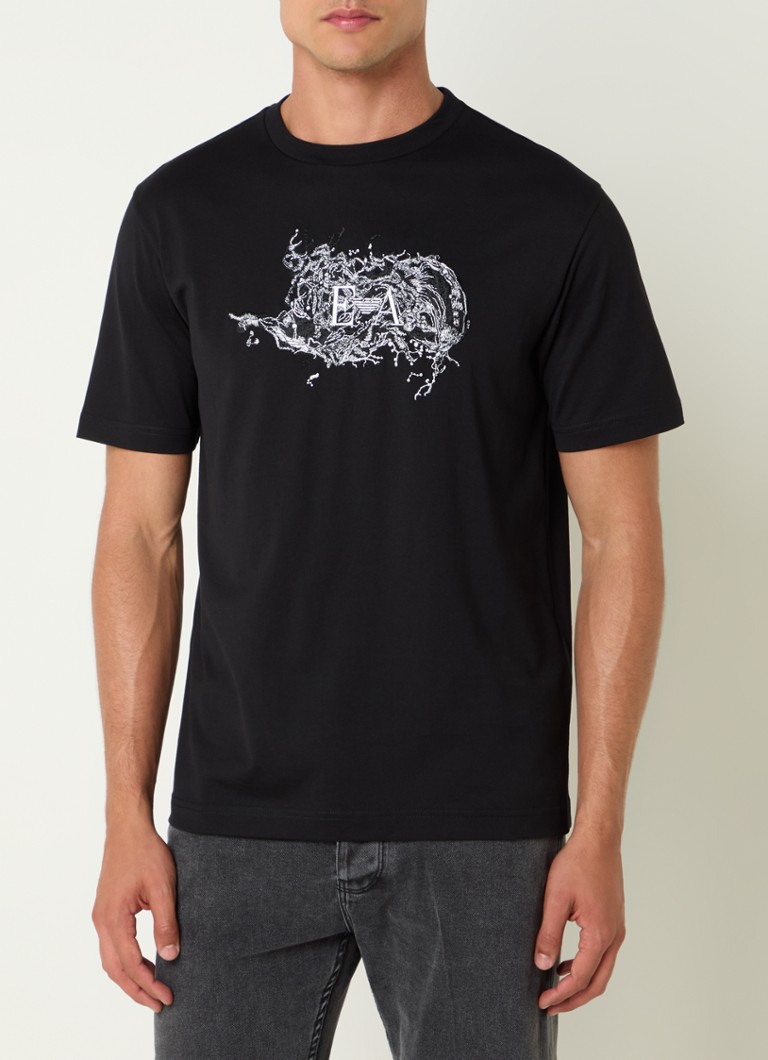 Tricou Emporio Armani cu logo brodat