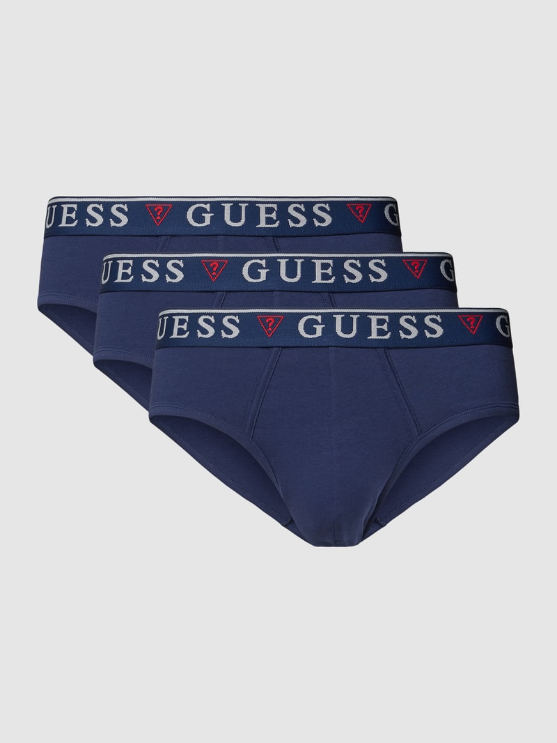 Slip mit elastischem Bund Modell 'BRIAN HERO' im 3er-Pack in marineblau