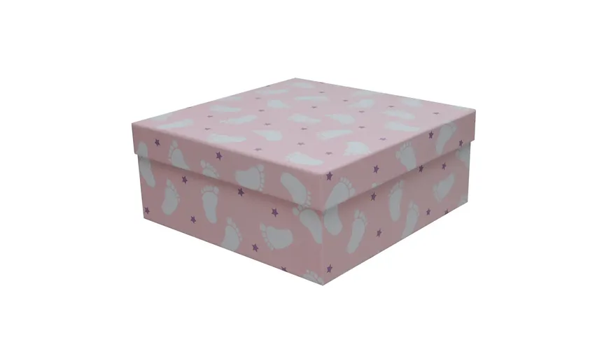 Geschenkkarton Babyfüßchen pink
