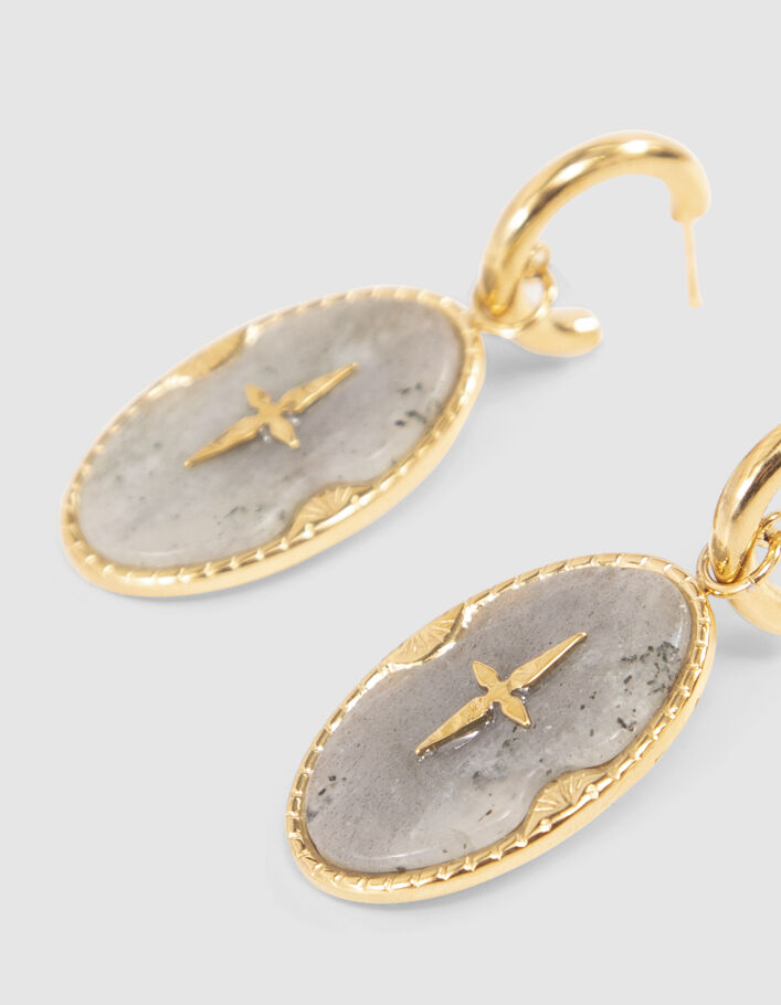 Boucles d'oreilles médaillons avec croix Femme