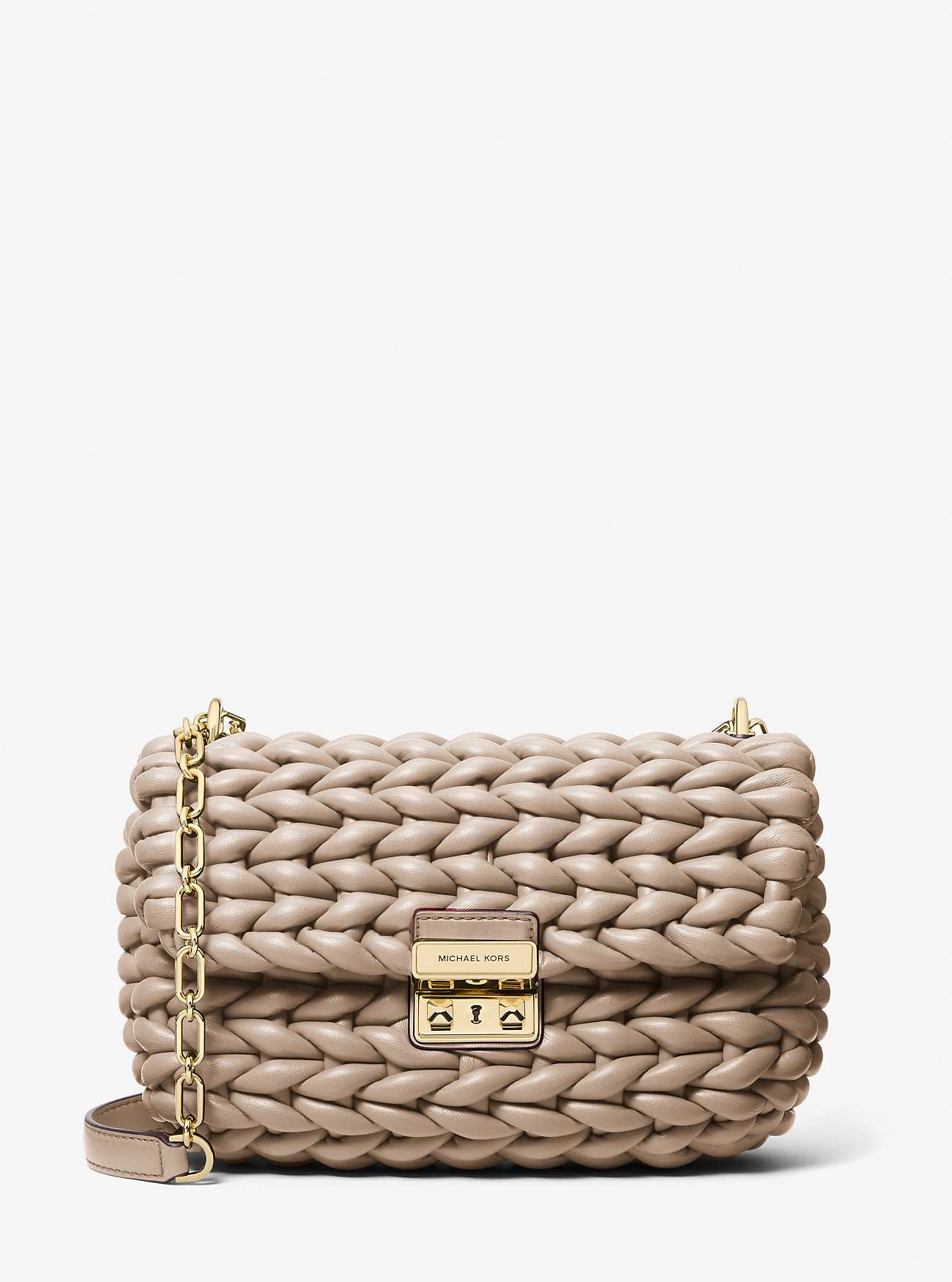Tribeca Large Hand-Braided Leather Shoulder Bag - BIRCH
