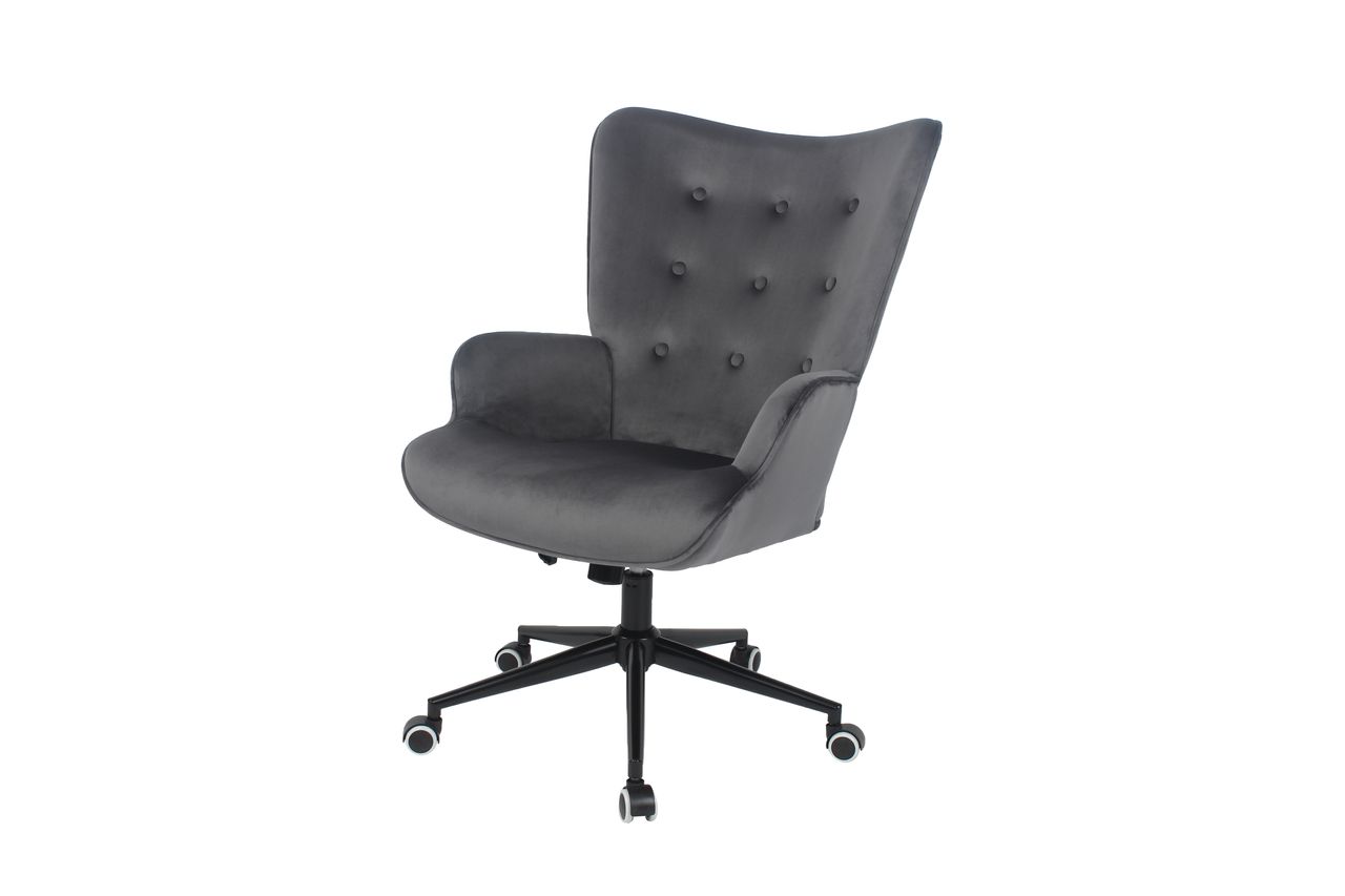 Happy Home Happy Home Drehsessel mit Samtbezug HWP64-DGR dunkelgrau