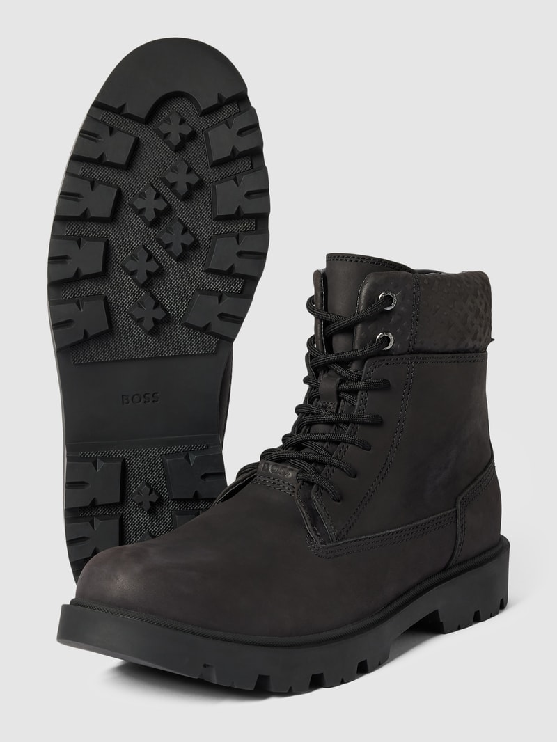 Schnürboots aus Leder Modell 'Adley' in schwarz