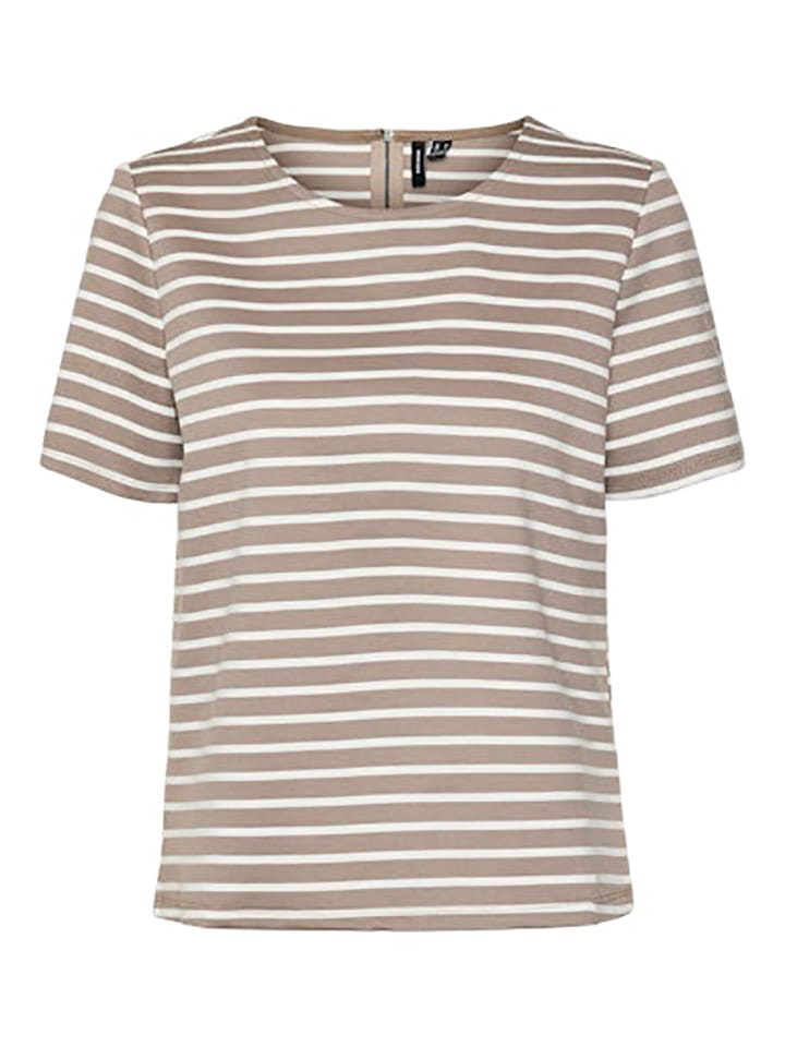 Vero Moda Shirt in Hellbraun/ Weiß günstig kaufen