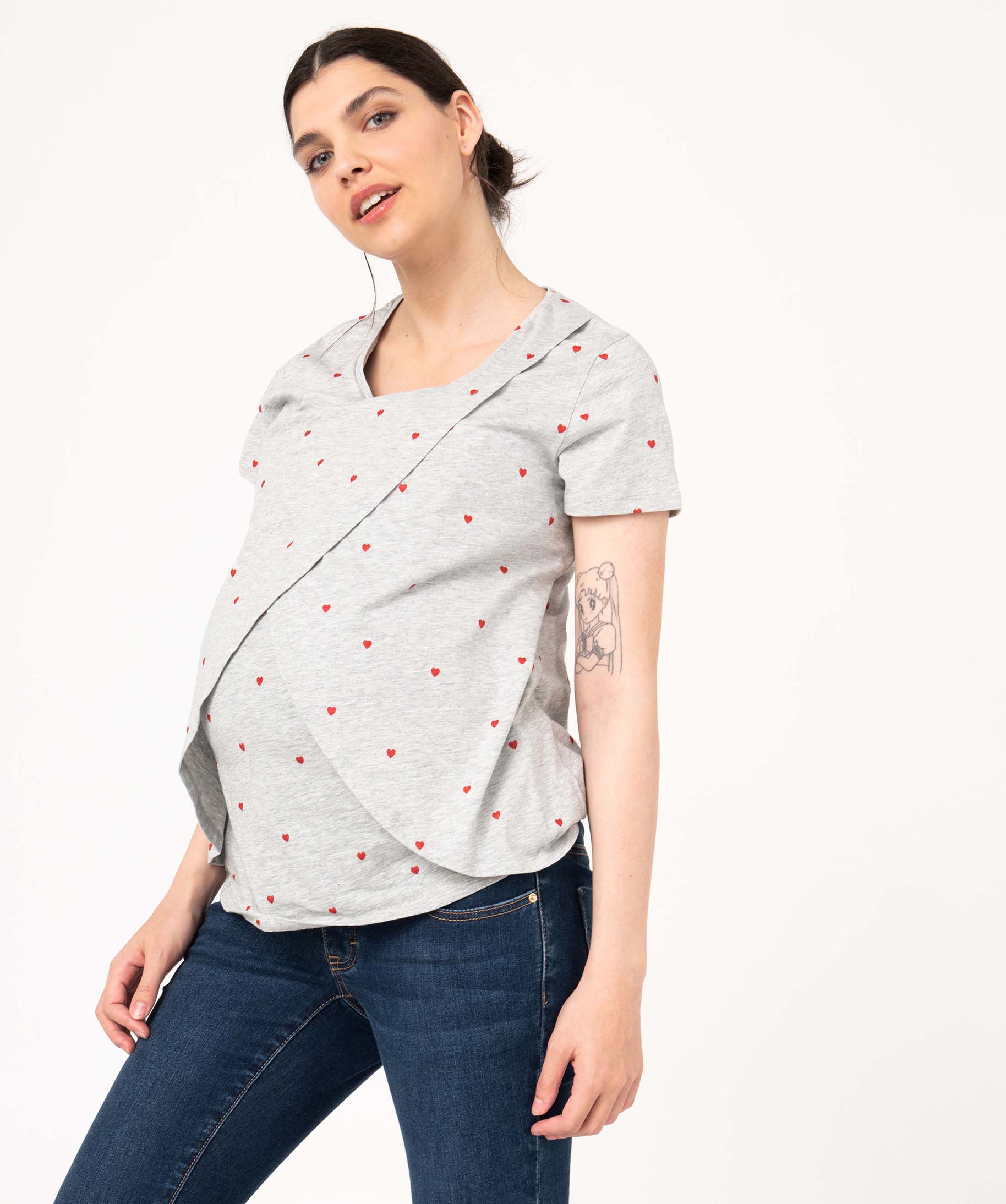 Tee-shirt de grossesse et d'allaitement à motifs divers | GEMO