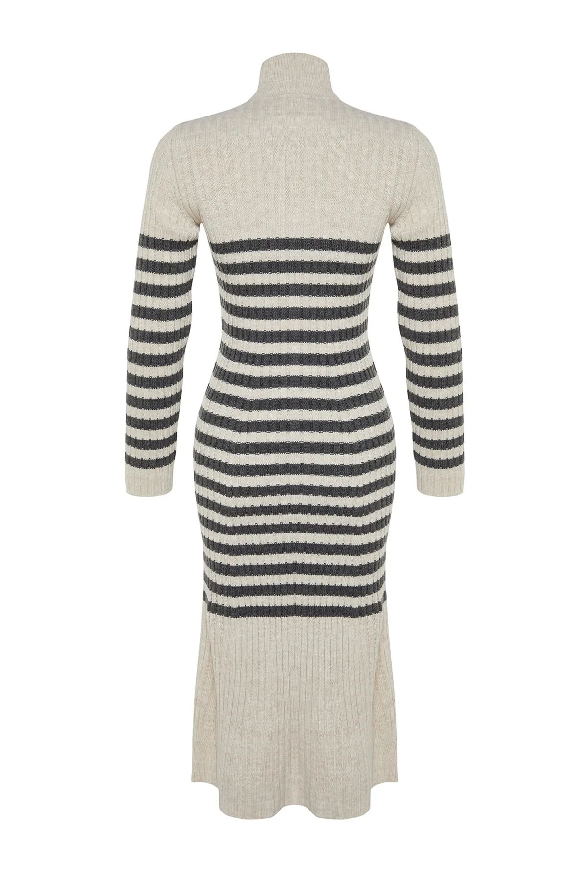 Trendyol Collection  Stone Maxi-Strickkleid mit Streifen TWOAW24EL00091