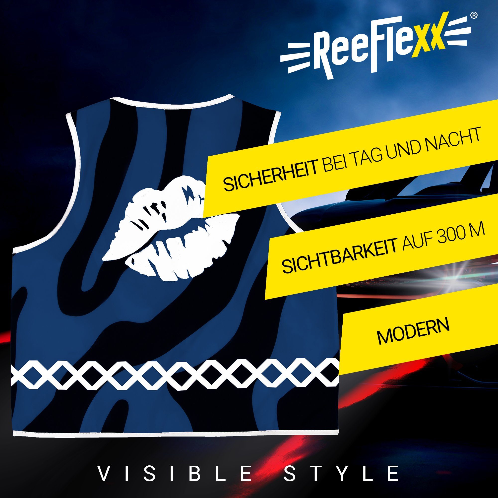 ReeFlexx Warnweste Wild Zebra Kiss - Damenwarnweste