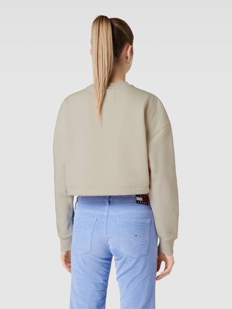 Sweatshirt mit Label-Print Modell 'VARSITY' in beige