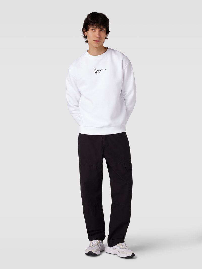 Sweatshirt mit Logo-Stitching in weiss
