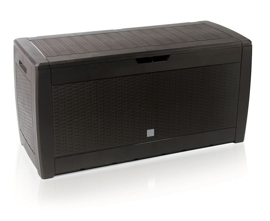 Powertec Garden Auflagenbox in Rattanoptik, ca. 119 x 48 x 60 cm, 310L - Dunkelbraun