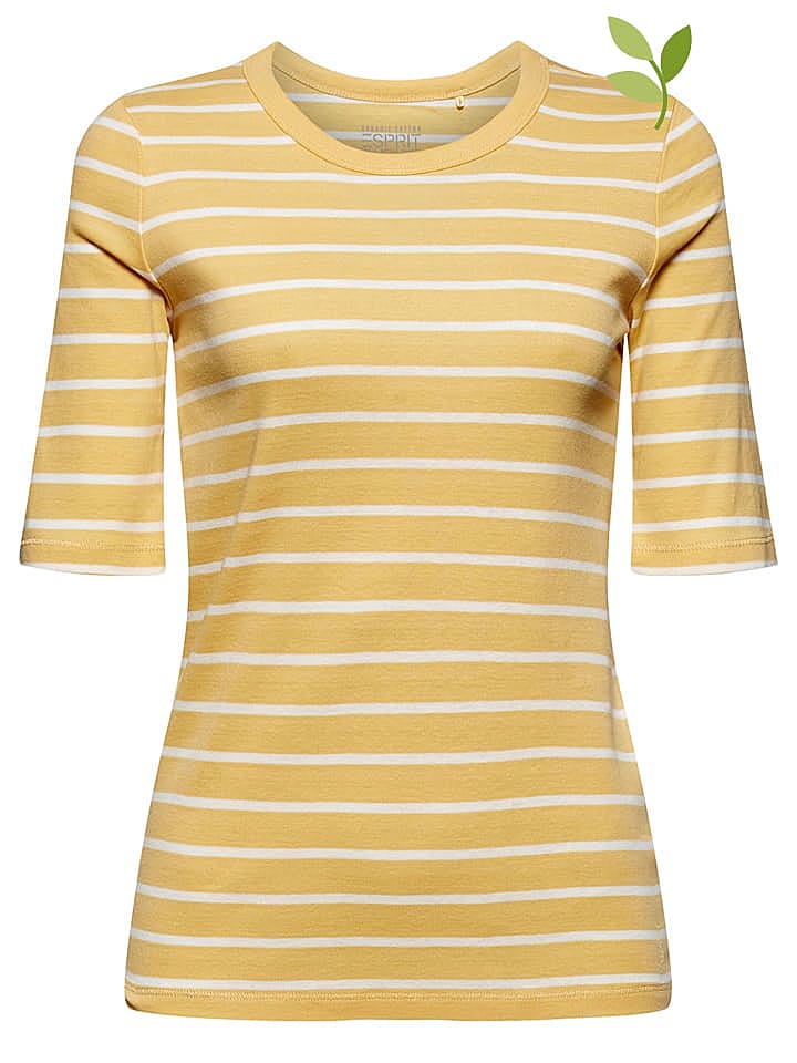 ESPRIT Shirt in Gelb/ Weiß günstig kaufen S