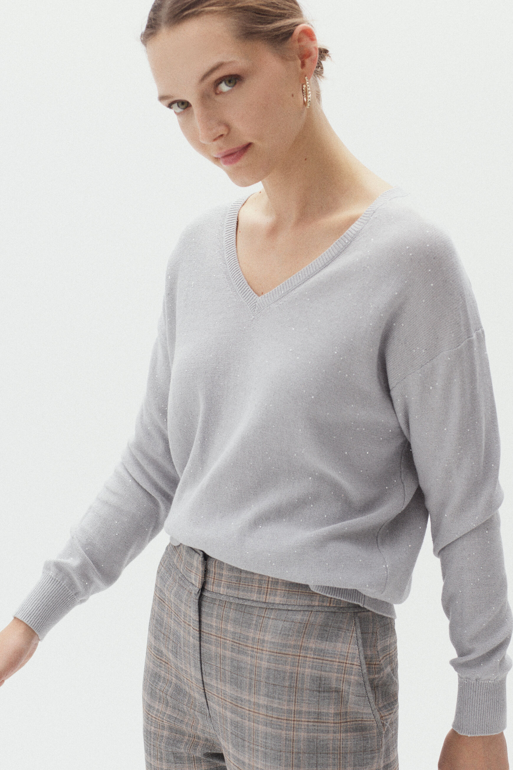 pull ange gris clair femme