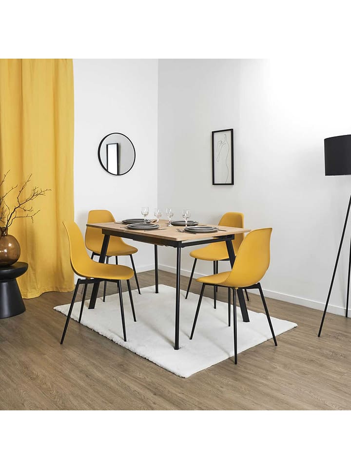 Rétro Chic Esszimmerstuhl ''Gustav'' in Gelb - (B)50,7 x (H)84,8 x (T)45,5 cm günstig kaufen onesize