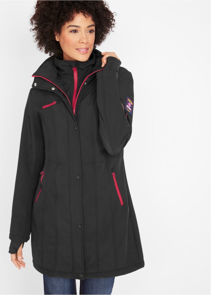 Stretch-Softshelljacke, 2 in 1-Optik