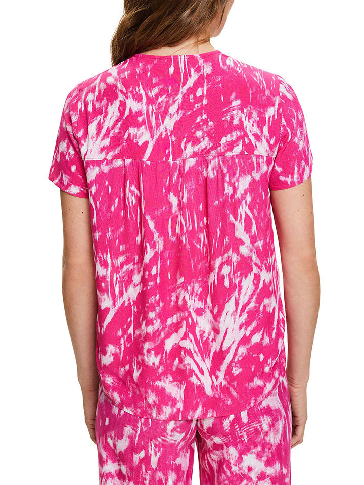 ESPRIT Bluse in Pink/ Weiß günstig kaufen
