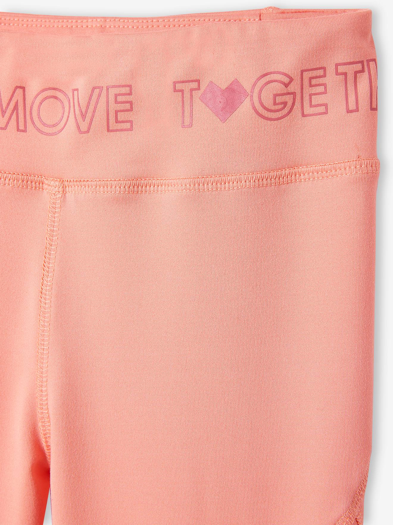 Vertbaudet Mädchen Sportleggings, Streifen am Beinsaum - pfirsich