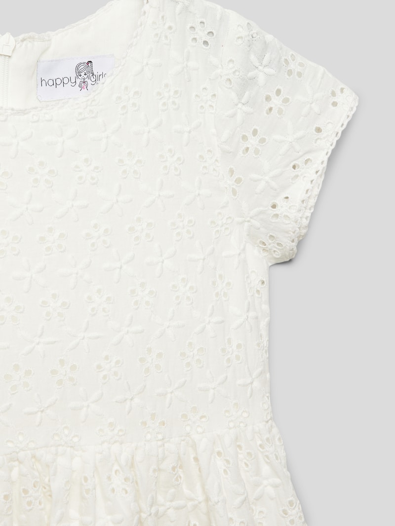 Minikleid mit floralem Muster in ecru