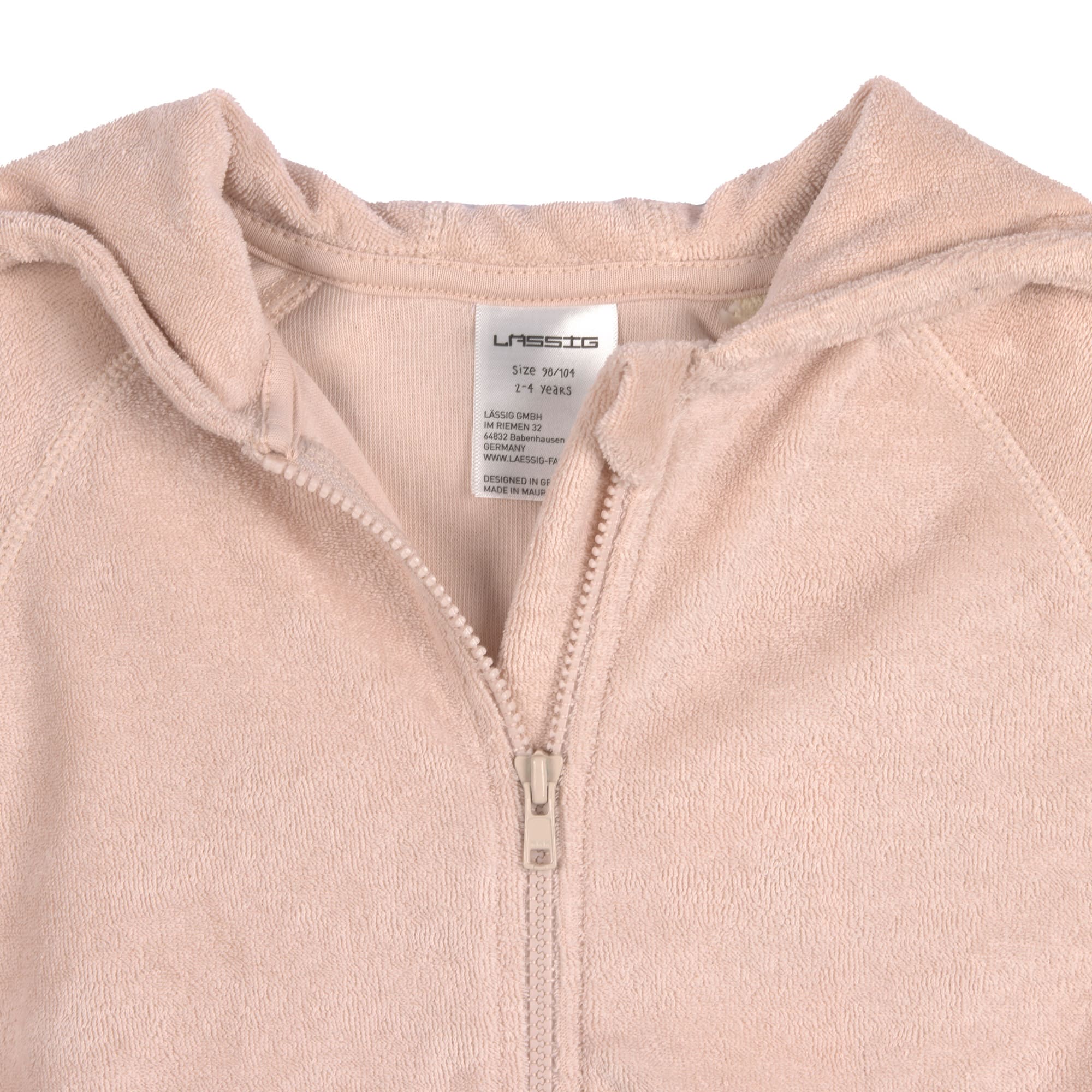 Frottee Jacke Kinder - Powder Pink, Rosa