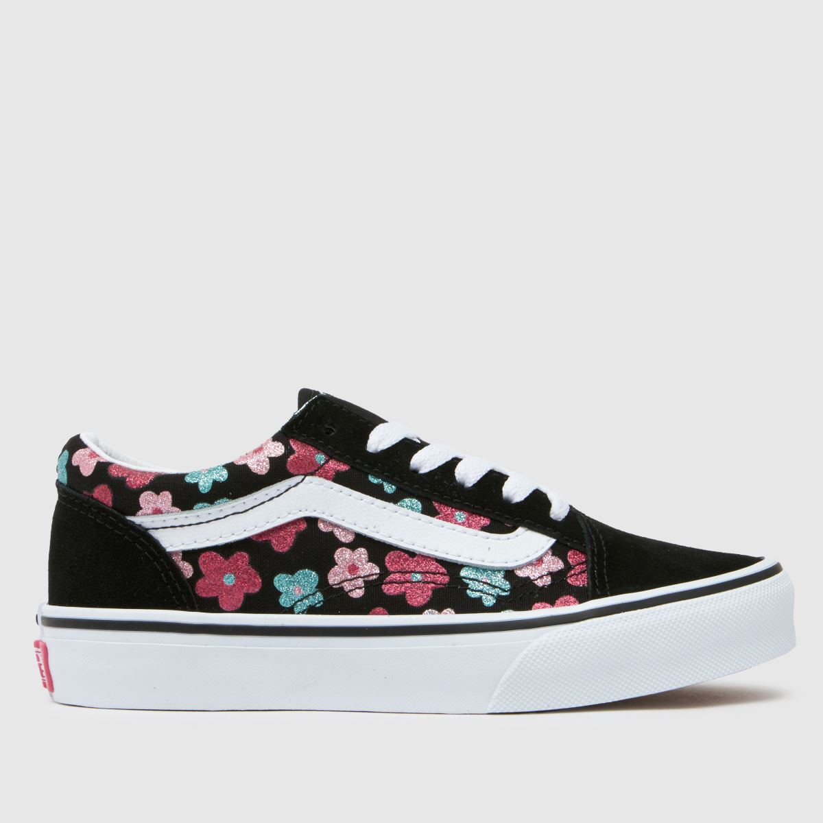 Vans svarta multifärgade old skool flickor junior träningsskor