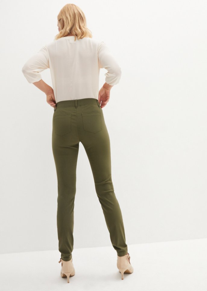 Stretch-Schlupfhose mit Zierknöpfen