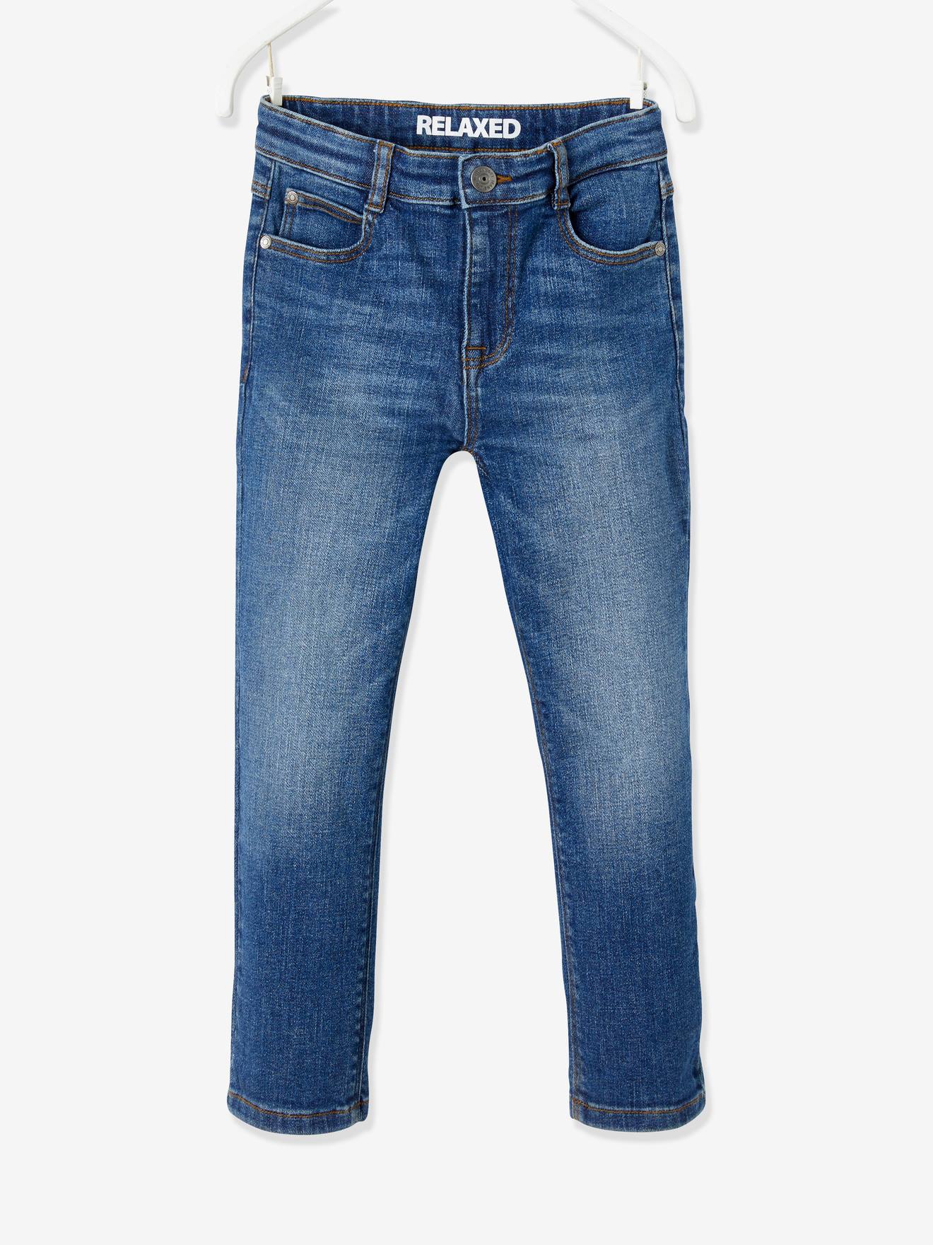 Jean droit relax forme loose garçon stone
