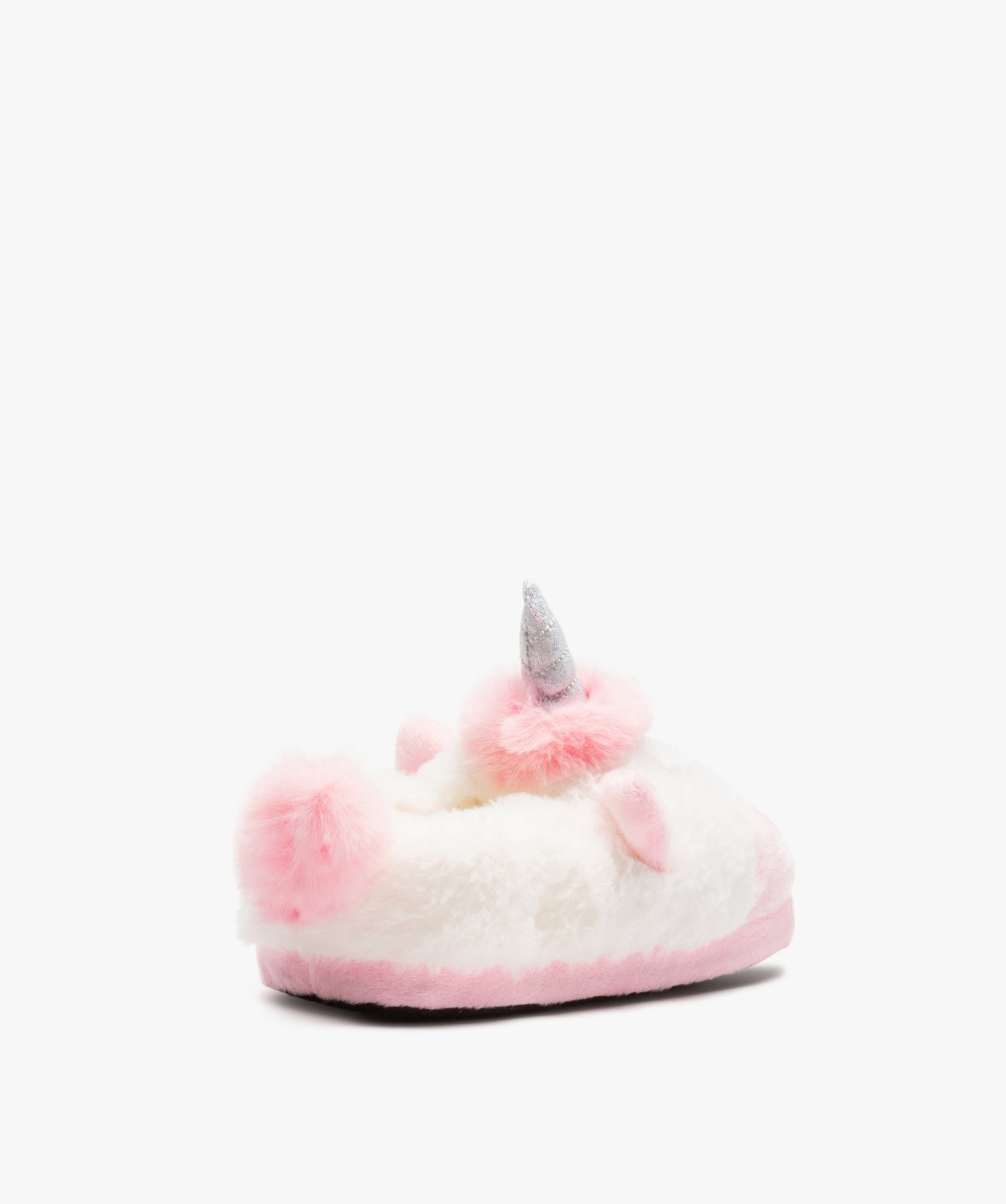 Chaussons fille 3D licorne en textile peluche blanc | GEMO