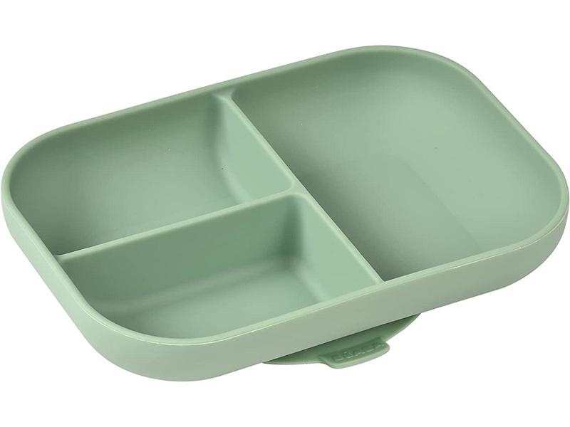 Assiette compartimentée silicone vert sauge