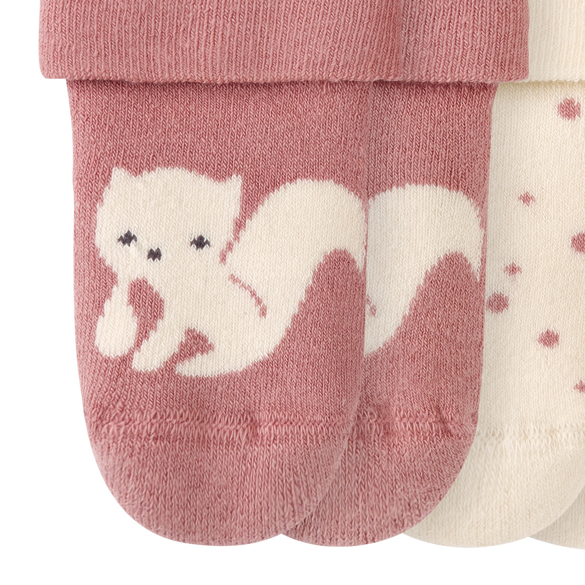 2 Paar Newborn Socken mit Umschlagbündchen